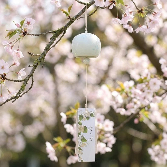 Decorazione elegante - resistente al vento - 43x6 cm - motivi di ciliegi in fiore - prodotto da Windbel - Keramica giapponese - Gong Feng Shui