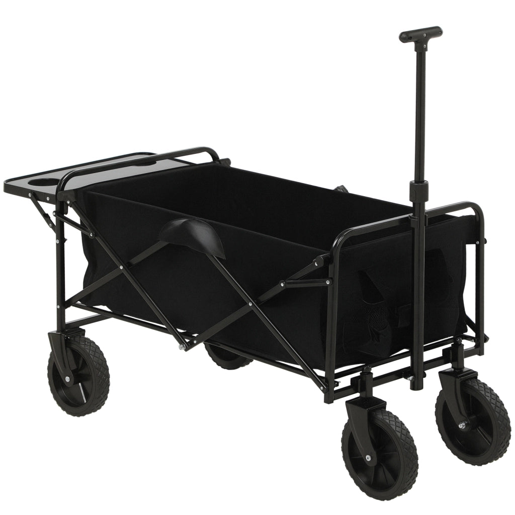Carrello da Giardino Pieghevole 4 Ruote ¨C zephmum ¨C Nero