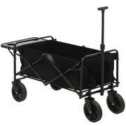 Carrello da Giardino Pieghevole 4 Ruote ¨C zephmum ¨C Nero