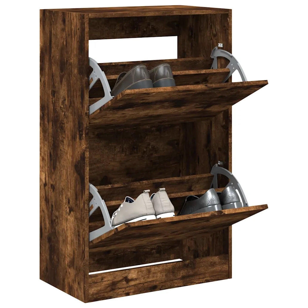 Scarpiera | Mobile per scarpe Rovere Fumo 60x34x96,5 cm in Legno Multistrato