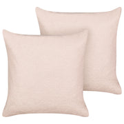 Set di 2 cuscini decorativi Rosa Boucle 60 x 60 cm fodera rimovibile con cerniera Accessori decorativi Boho