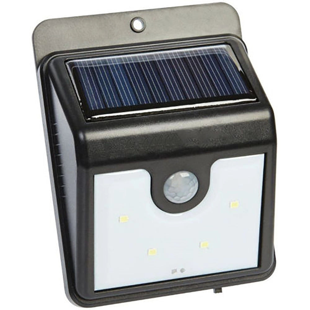 Trade Shop - Faro Faretto Pannello Solare Sensore Movimento E Crepuscolare 4 Led Per Esterno -