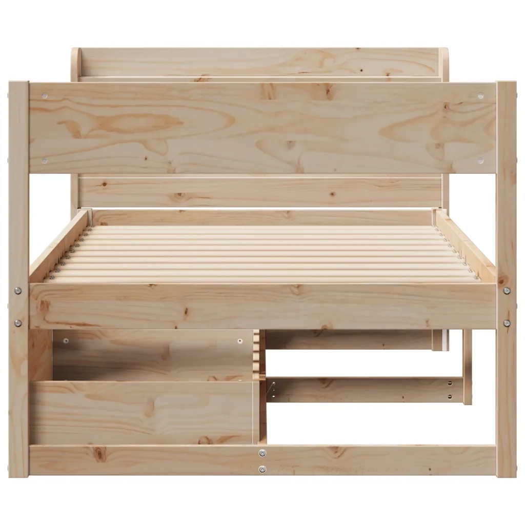Letto senza Materasso 90x190 cm in Legno Massello di Pino
