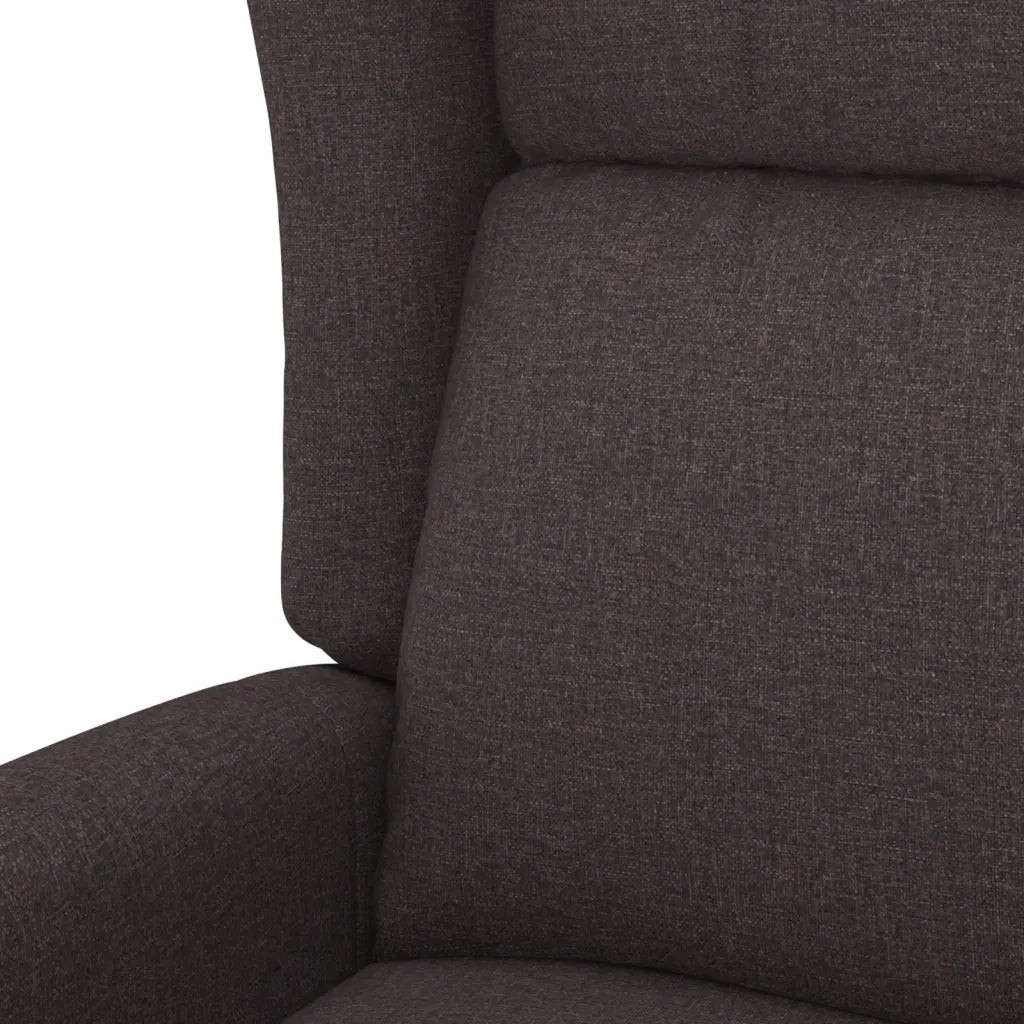 Poltrona ad Ala Reclinabile Elettrica Marrone Scuro in Tessuto 3098324