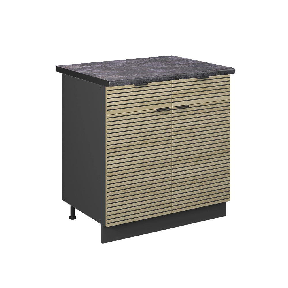 Mobiletto base per cucina Fame-Line Pannello in quercia/Antracite 80 cm, PL Antracite Vicco