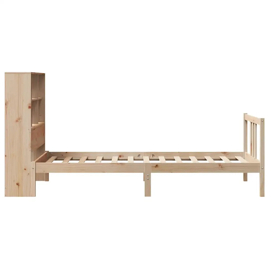 Letto Libreria senza Materasso 90x190 cm Legno Massello Pino