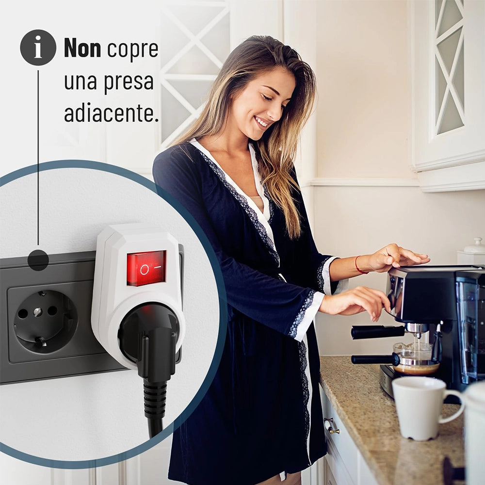 Presa Elettrica Schuko con Interruttore ¨C zephmum ¨C Bianca, Tipo F