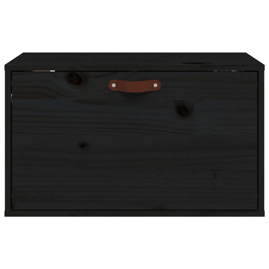 Pensile Nero 60x30x35 cm in Legno Massello di Pino 818354