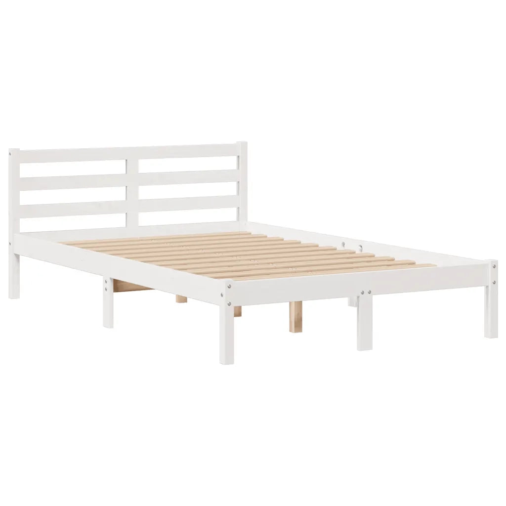 Letto Libreria senza Materasso Bianco 135x190 cm Legno di Pino 3321929