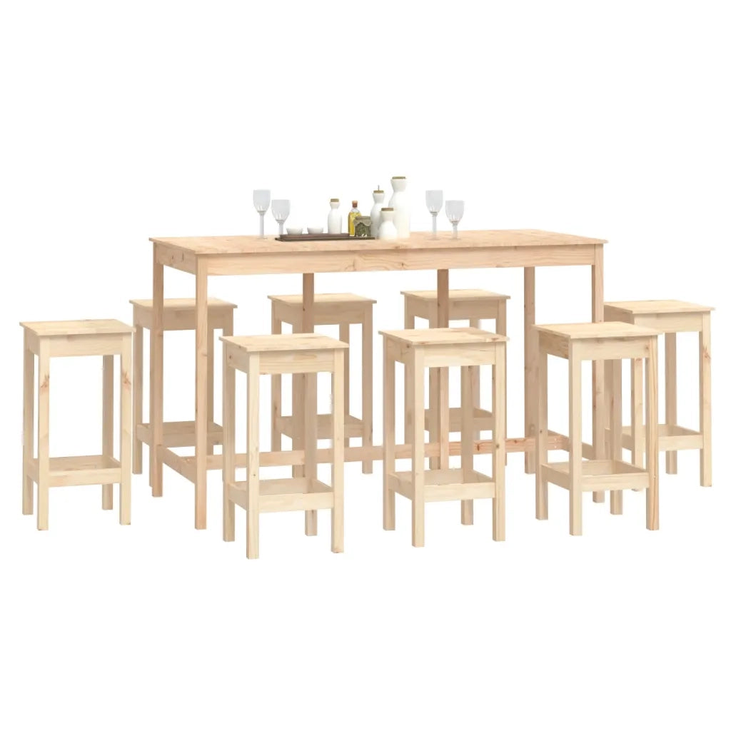 Set da Bar 9 pz in Legno Massello di Pino 3124717