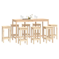 Set da Bar 9 pz in Legno Massello di Pino 3124717