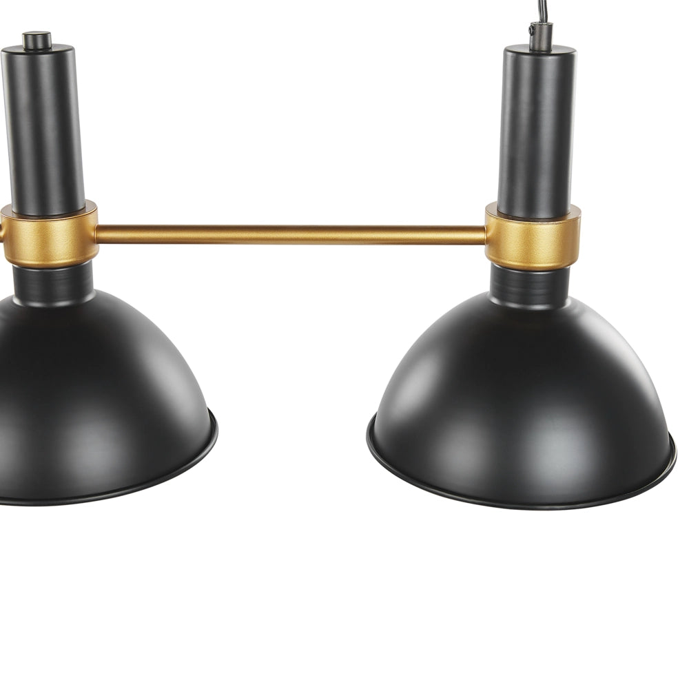 Lampada a sospensione in metallo Nero dorato da 107 cm a 3 luci con paralumi rotondi dal design tradizionale retrò Sala da pranzo Soggiorno