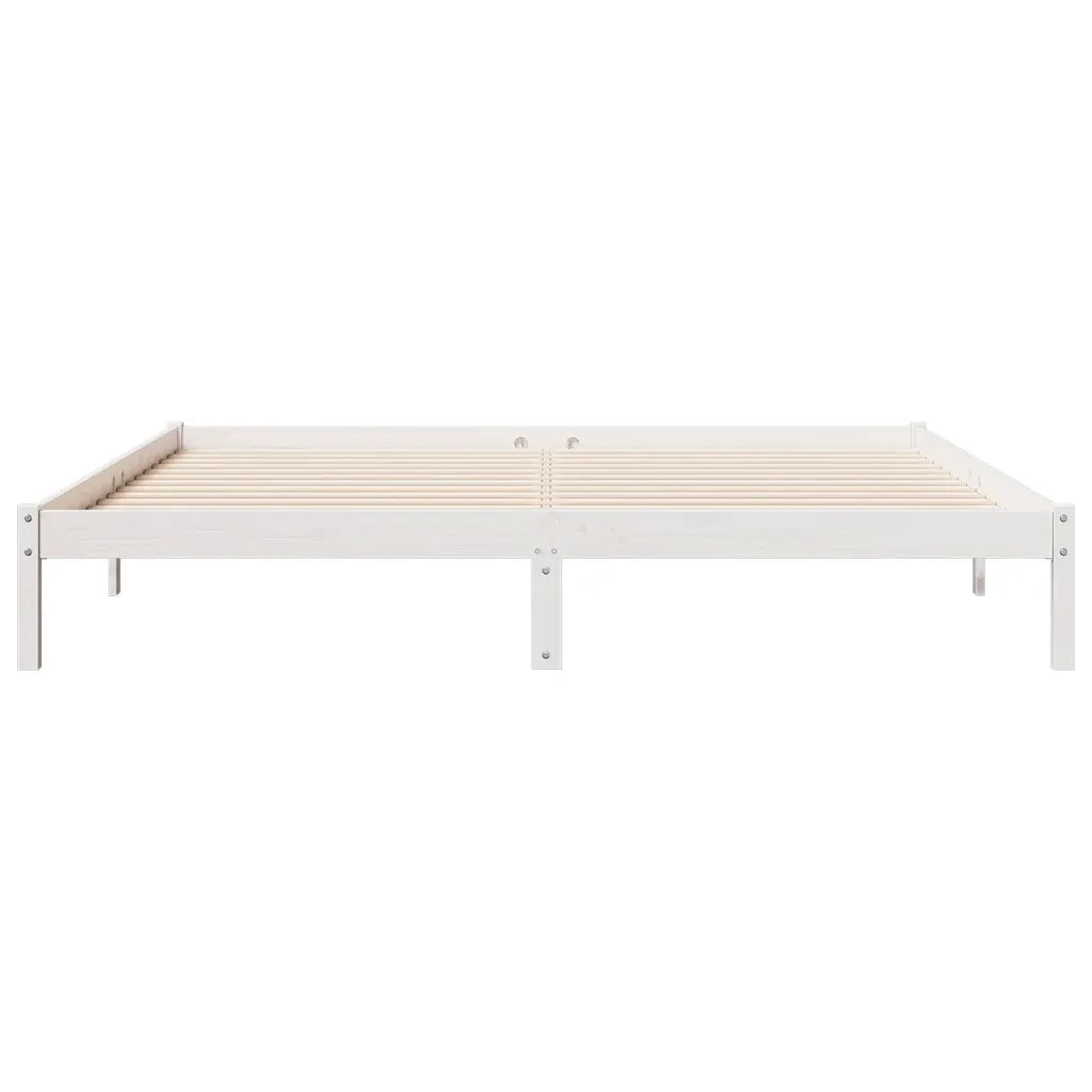 Letto Extra Lungo senza Materasso Bianco 200x210 cm in Pino 852413