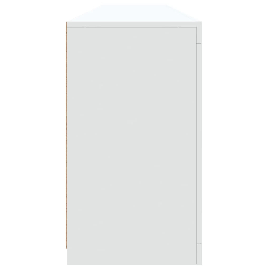 Buffet credenza cassettiera armadio mobile contenitore organizer per cucina soggiorno salotto con luci LED 202 x 37 x 67 cm bianco 02_0029843
