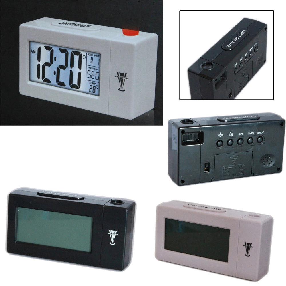 Trade Shop - Sveglia Orologio Temperatura Con Proiezione Schermo Lcd Proiettore Ora At-618 -