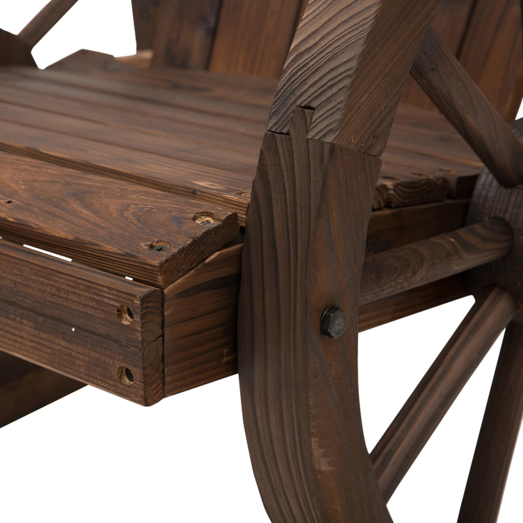 Sedia a dondolo design rustico legno massiccio sigillato impermeabile 68 cm x 88 cm x 92 cm