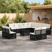 Set Divano da Giardino 14 pz Nero polyrattan 3434995
