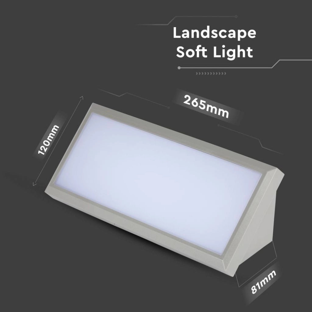 V-TAC VT-8054 Lampada LED da Muro Angolare 12W Colore Grigio 6400K IP65 SKU 8235