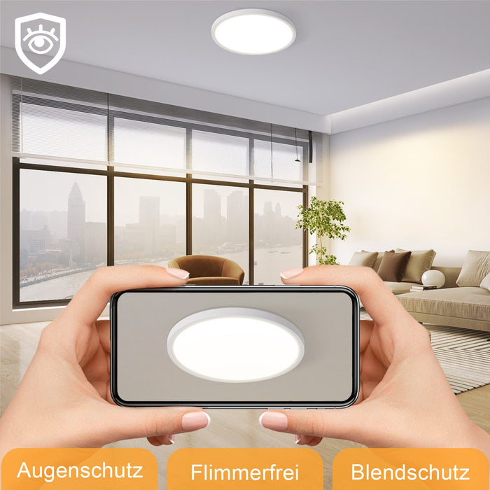 ZMH Lampada da soffitto plafoniera LED moderna rotonda bianca 22 cm per interni corridoi