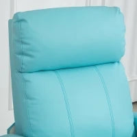Poltrona Relax Massaggiante con Telecomando e 8 Programmi, Reclinazione e Poggiapiedi, Azzurro
