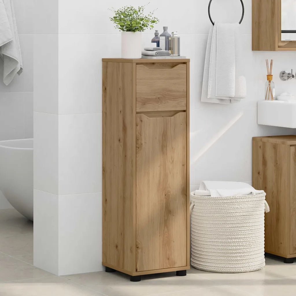 Mobile da Bagno con porta Rovere artigianale 30,5 x 30 x 101 cm