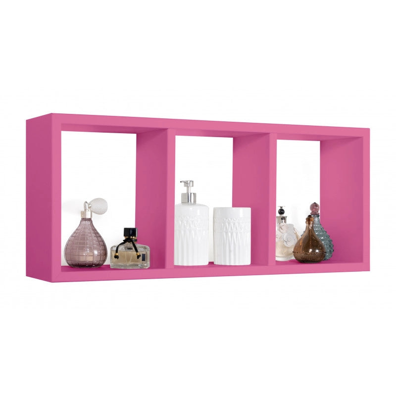Mensola da Muro, Libreria Sospesa, Libreria da Parete, Scaffale da Parete, Fuxia, 70x30 p15,5 cm - Tristano