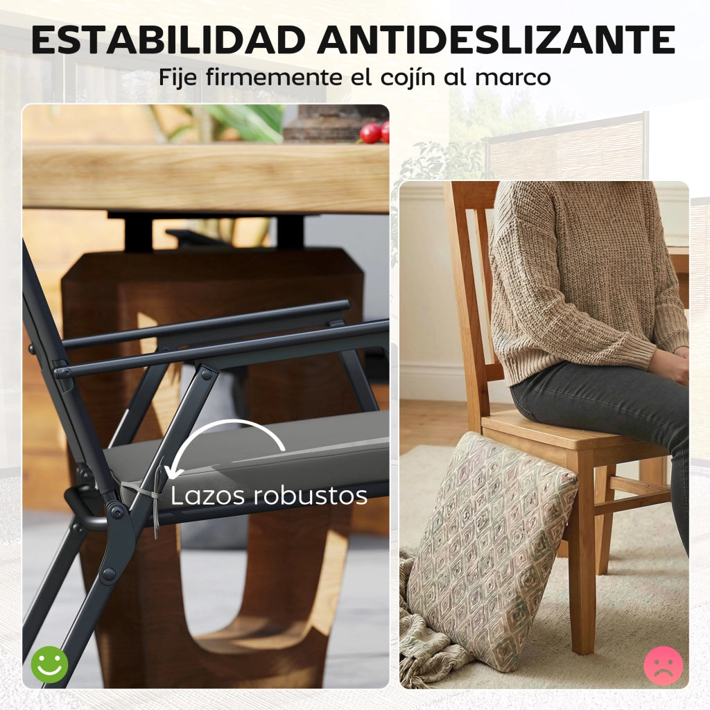 Set di Cuscini per Sedie da Pranzo ¨C zephmum ¨C Grigio Scuro 46x42x7 cm 6 Pezzi