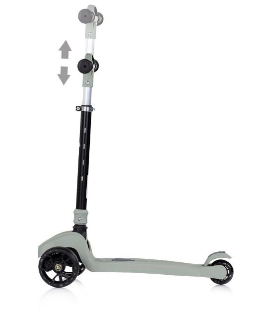 Monopattino per Bambini 3 anni Verde Modello Luxury fino a 50kg Scooter con ruote LED Pedana antiscivolo Freno incluso R
