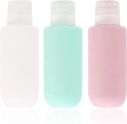 Set di 3 flaconi di silicone da viaggio da 200 ml per articoli igienici - Contenitori chiusi a compressione - Liberi da BPA - Autorizzati da TSA - Ideali per liquidi
