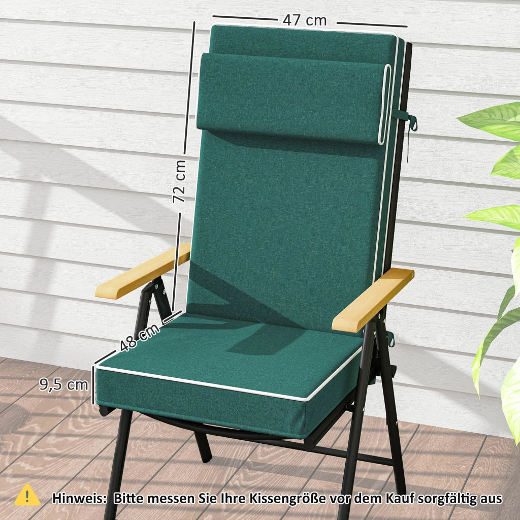 Cuscino Sedia con Schienale ¨C Zephmum ¨C Verde, Tessuto, 120x47x9.5 cm