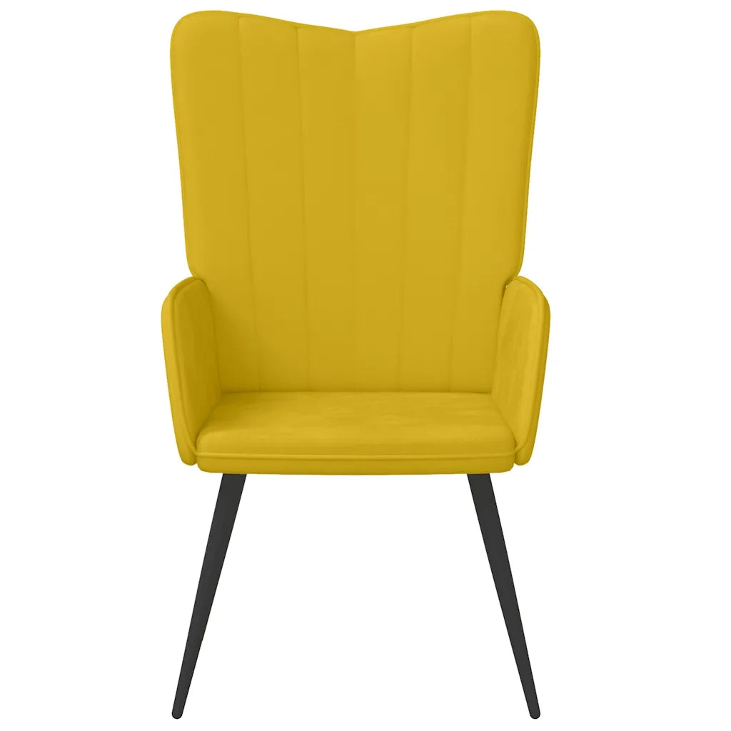Sedia Relax Giallo Senape in Velluto
