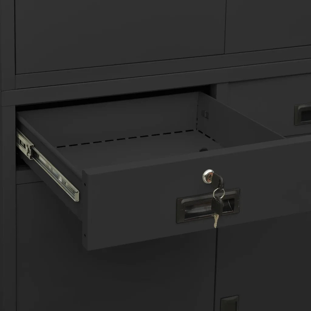 Armadio per Ufficio Antracite 90x40x180 cm in Acciaio cod mxl 50953