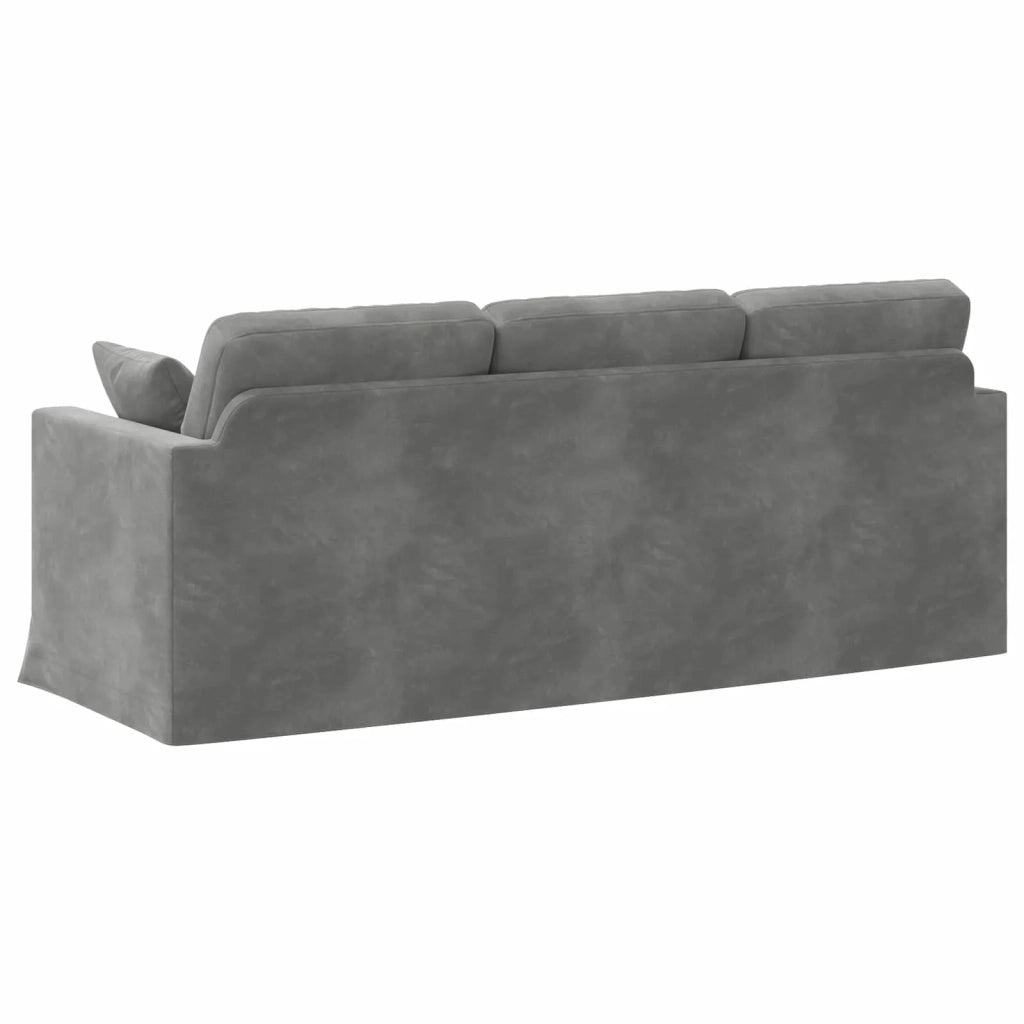 Divano Grigio scuro 198 x 78 x 80 cm Velluto