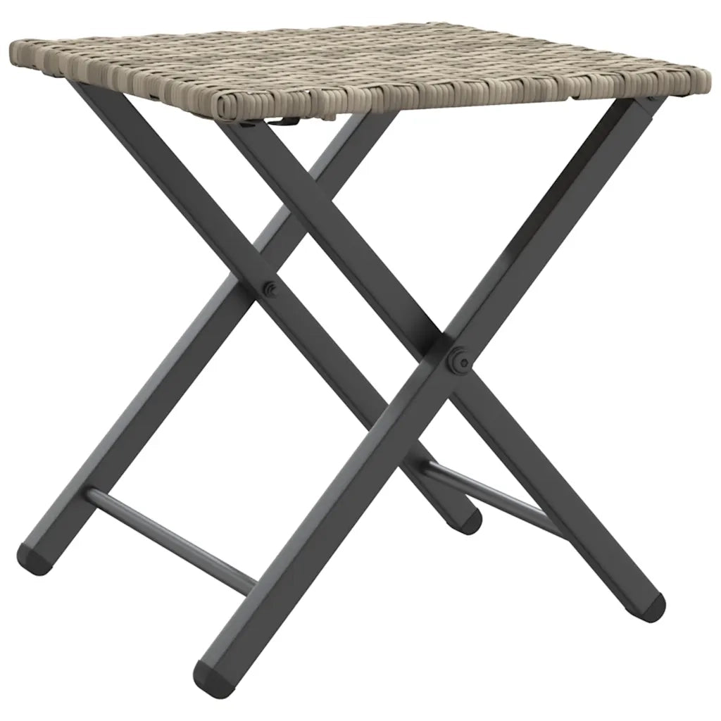 Set Pranzo da Giardino Pieghevole 5 pz | Set Salotto da Giardino Grigio Chiaro Polyrattan