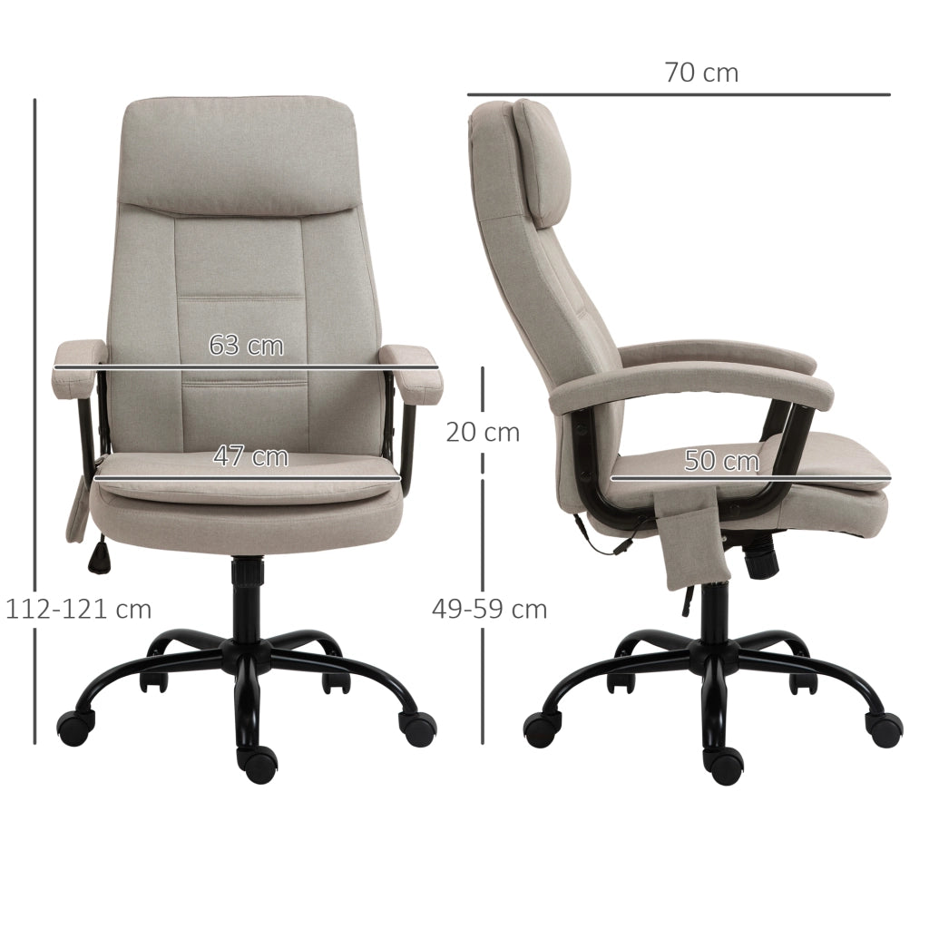 Sedia da ufficio con massaggio regolabile in altezza con dondolo ruote 360 gradi Poliestere Beige