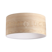 SET UP PARALUME CILINDRICO D.90CM IN TESSUTO E PVC PER LAMPADARIO A SOFFITTO EFFETTO LEGNO