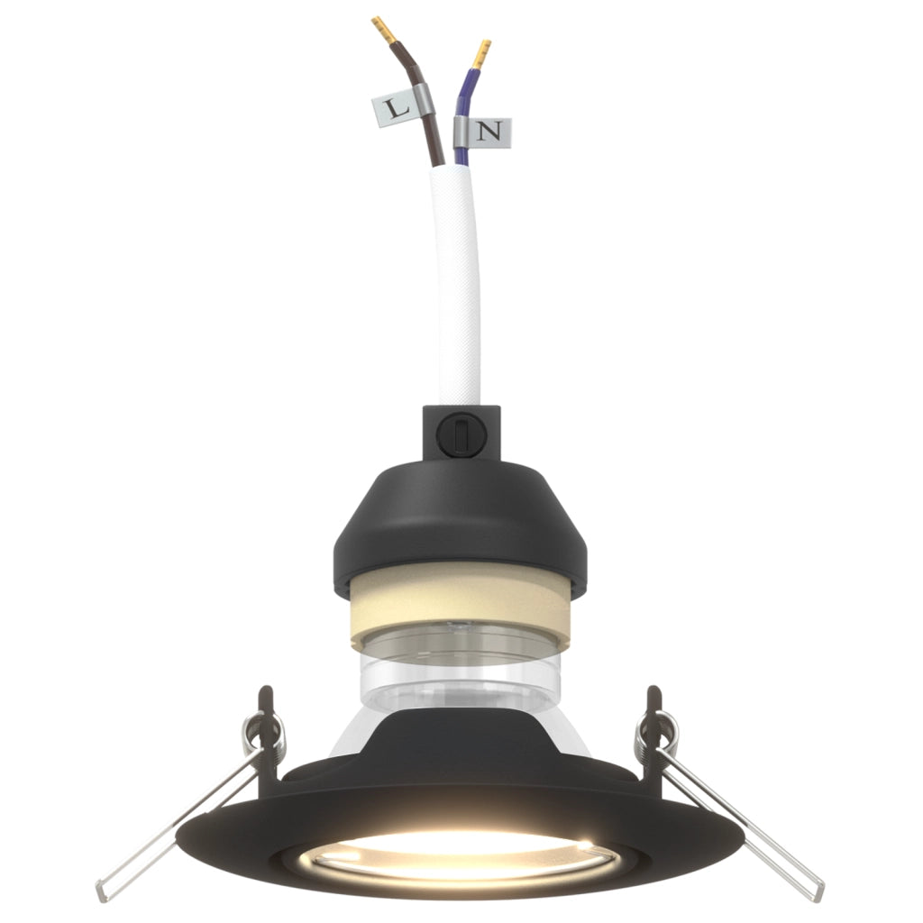 Faretti incassati 6 pezzi Tondo GU10 Nero Ã˜90 mm Acciaio