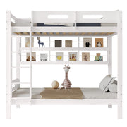 LETTO a castello 90x200 cm Bianco/Naturale in legno massello e MDF