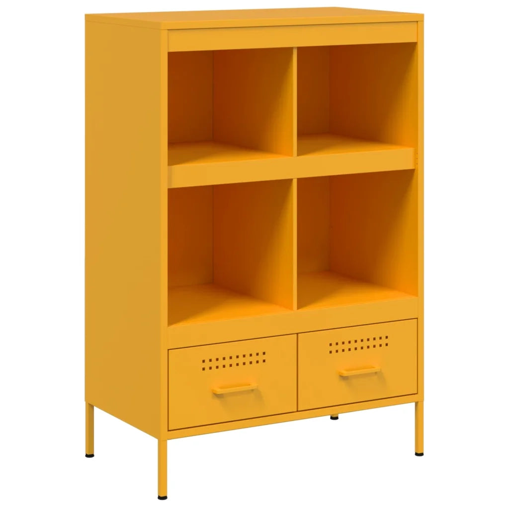 Credenza | Madia | Buffet da pranzo | Armadio da pranzo Giallo Senape 68x39x101,5 cm in Acciaio
