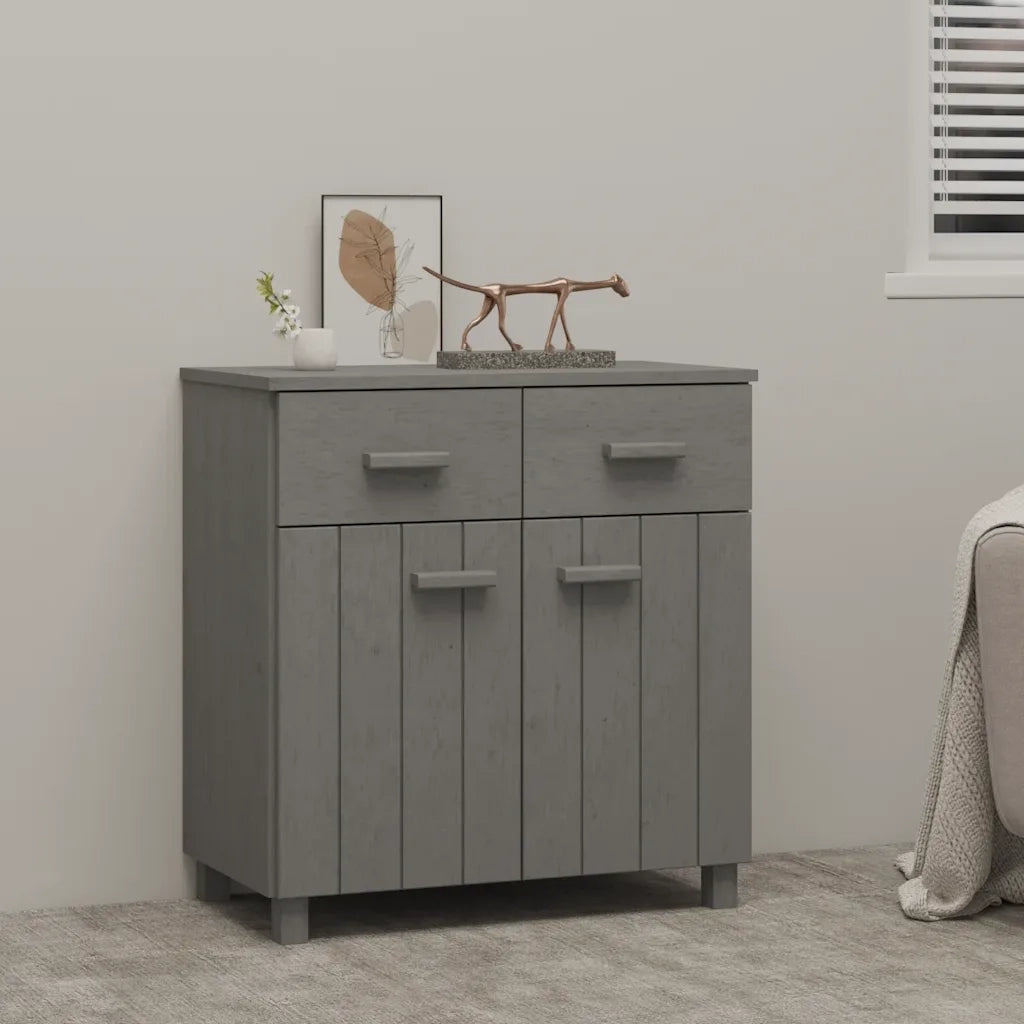 Credenza Grigio Chiaro 79x40x80 cm in Legno Massello di Pino cod mxl 6590