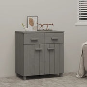 Credenza Grigio Chiaro 79x40x80 cm in Legno Massello di Pino cod mxl 6590