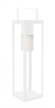 Lampada Lanterna Solare 20x20x75h cm con Manico Bianco
