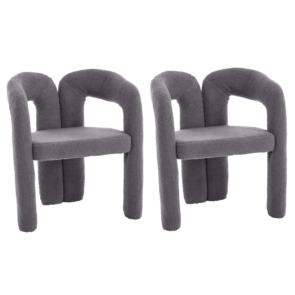 Poltrona Ergonomica in Tessuto Teddy ¨C MINIMAL ¨C Grigio, Design Moderno per Soggiorno