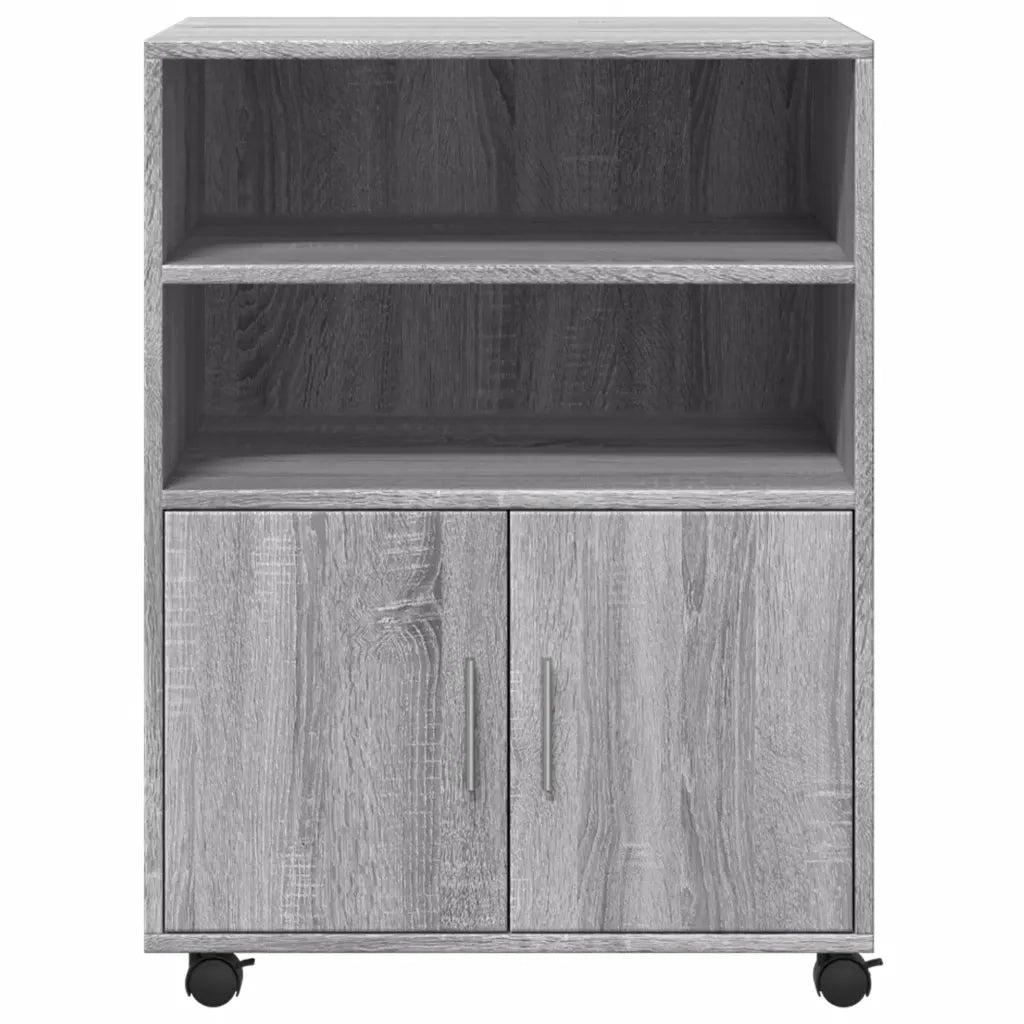 Armadietto con Ruote Grigio Sonoma 60x48x81cm in Truciolato