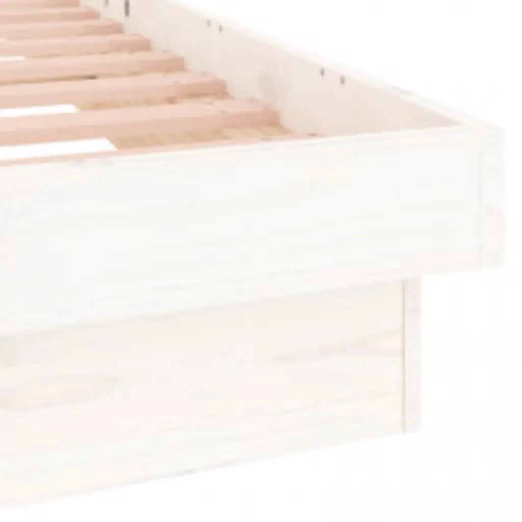 Giroletto con LED Bianco 140x200 cm in Legno Massello 819973
