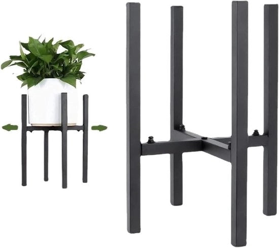 Standarizzazione di Pianta Adattabile per Vasi con Diametro Esterno da 24-36 cm - 38 cm Alto - Standarizzazione di Fiori in Metallo Nero con Porte per Interno ed Esterno (senza Pallet)
