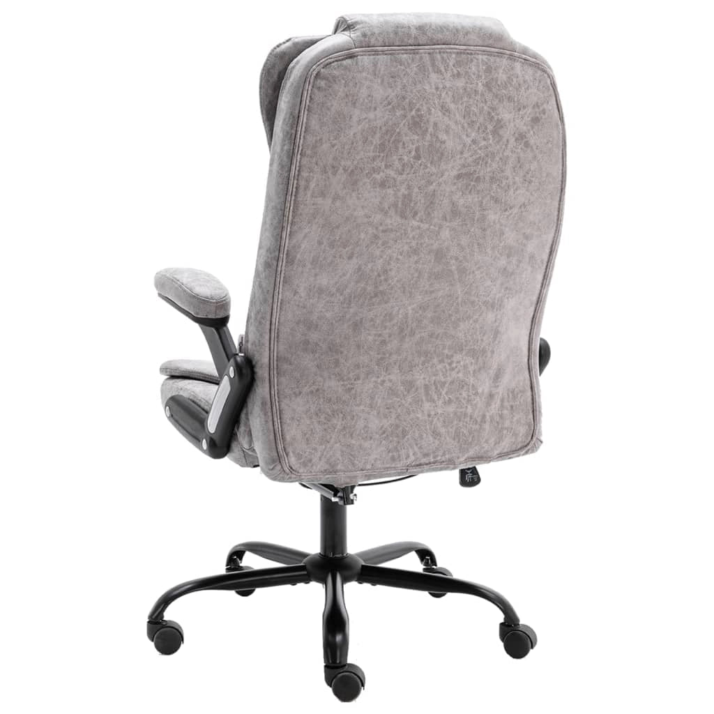 Sedia poltrona sedia da ufficio sedia da computer sedia da studio sedia da massaggio pelle sintetica scamosciata grigio chiaro 02_0024008