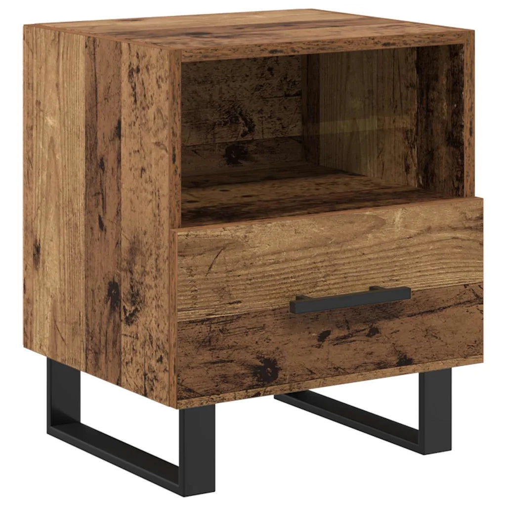 Comodino | Armadio da Notte | Mobiletto da notte con cassetto Legno vecchio 40 x 35 x 47,5 cm