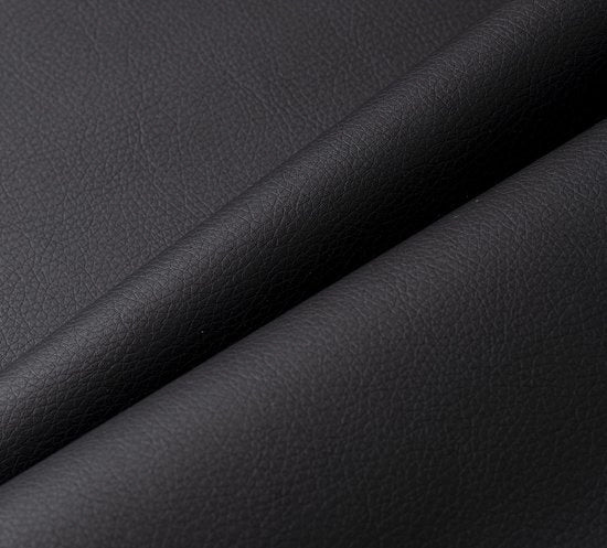 Pelle artificiale nera per decorazione e rivestimento 140 x 50 cm - Fatto in Italia - Pelle artificiale per divani, sedie, abbigliamento, accessori - Tessuto in pelle a look latticinio - Metà metro