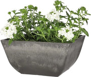 Vaso per piante in materiali riciclati quadrato 25x25x127 cm grigio